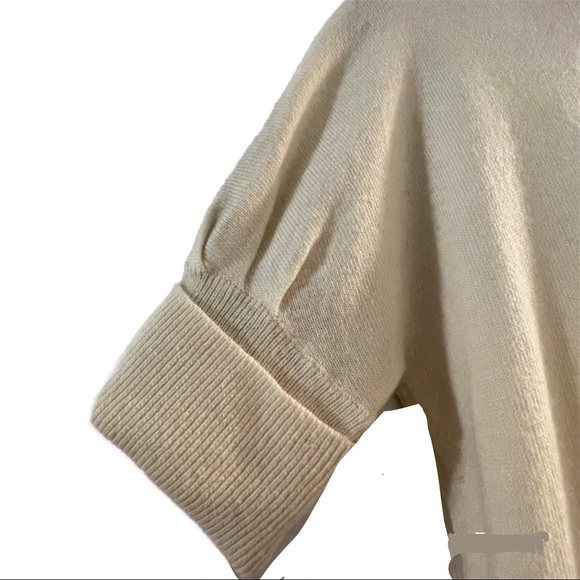 Banana Republic wool/cashmere blend short sleeve ribbon tie turtleneck NWT - Picture 5 of 5